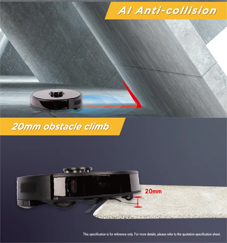 Electric/Battery Powered Robot Cleaner PET Friendly Hoover with Self-Emptying Cleaning Dust Bag