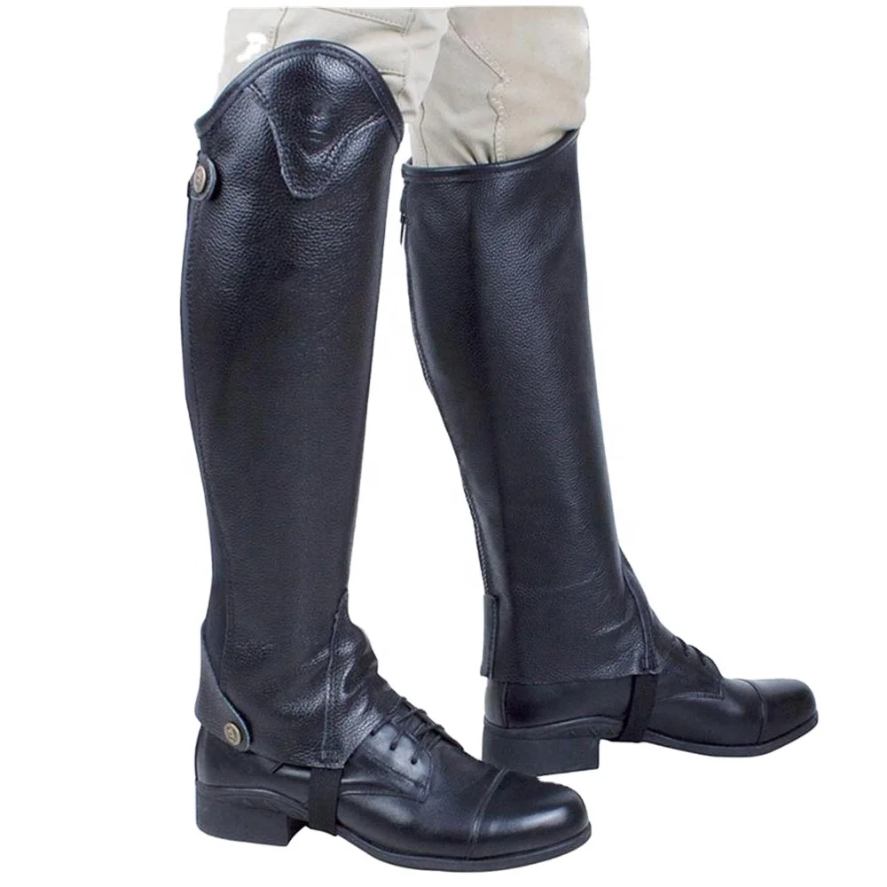 Half Chaps Black Leather Horse Riding Adults Fashion Wears Different Designs Different Colors