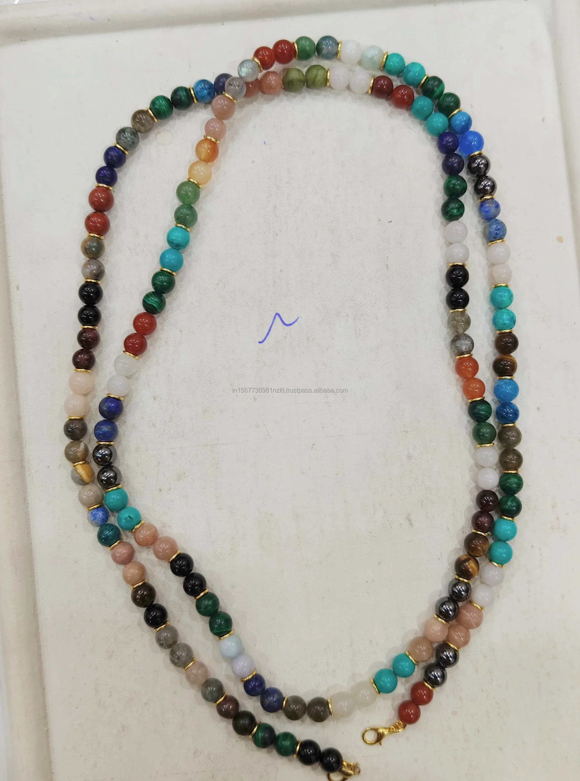 100% Natural chakra beads healing natural mala crystal necklace beads natural gemstone crystal mala wholesalers Hand Made Making