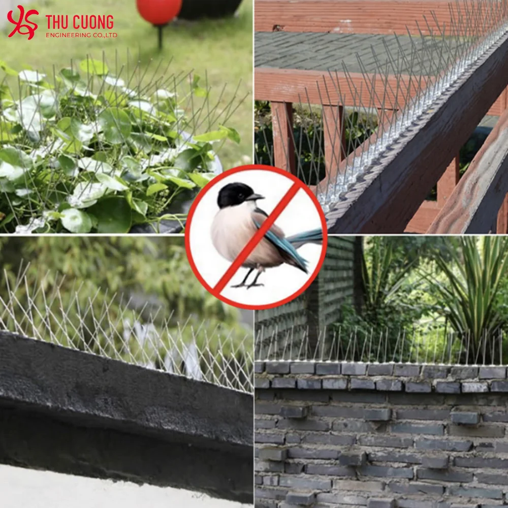 Антиптичьи шипы несмертоносные экологически чистые для птиц с поликарбонатным основанием контроля не убивать