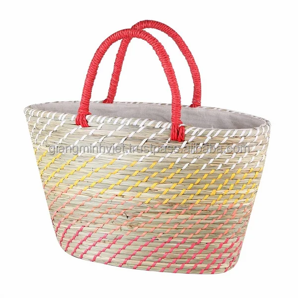 Hot trend Eco-friendly Hand-knitted Seagrass Straw Tote for Girls and Women Gifts from Vietnam