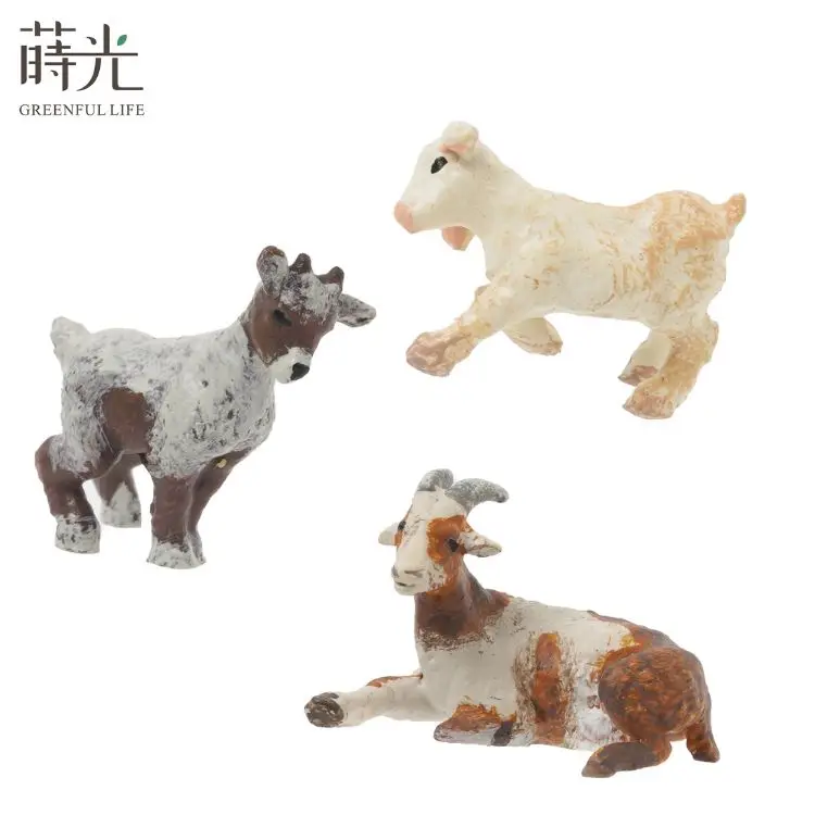 [2.9] Goats Decoration Mini Garden Decor Terrarium Accessories  Miniature Resin Figurines
