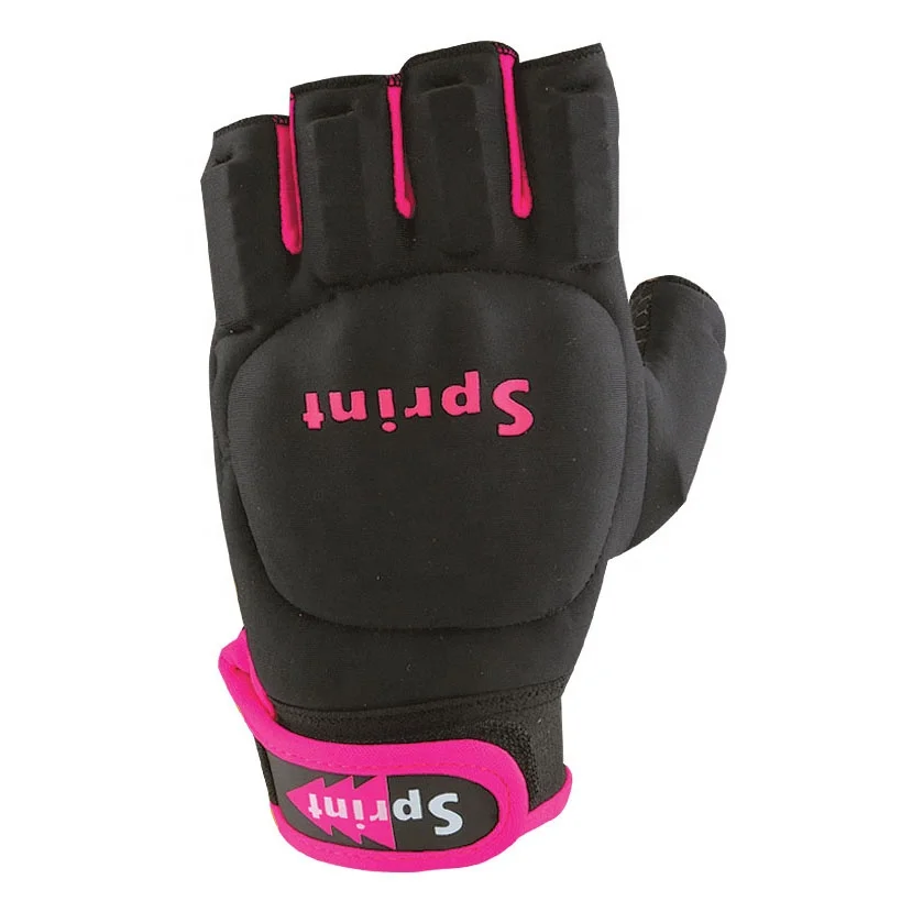 Premium quality custom composite material half finger field hockey gloves