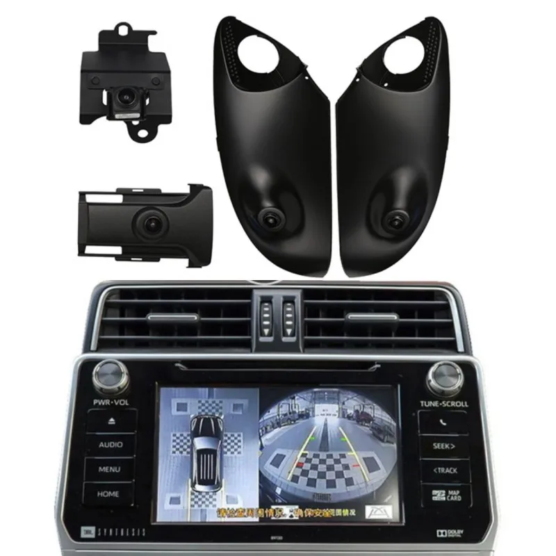 CQY Car Navigation Precision Reverse Ruler Line 2d No Light Night Vision Splitter Cvbs Vga 360 Camera For Toyota Prado