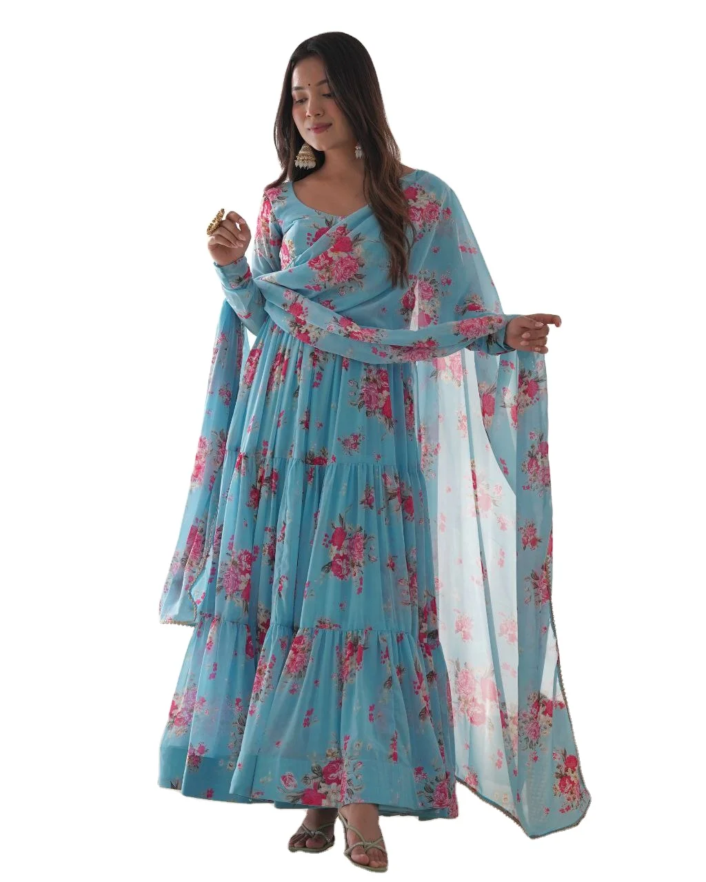 Самые продаваемые дизайнерские изделия Alia Cut 3 шт. Anarkali Kurti pent Dupatta для невесты и женщин специальные 2024