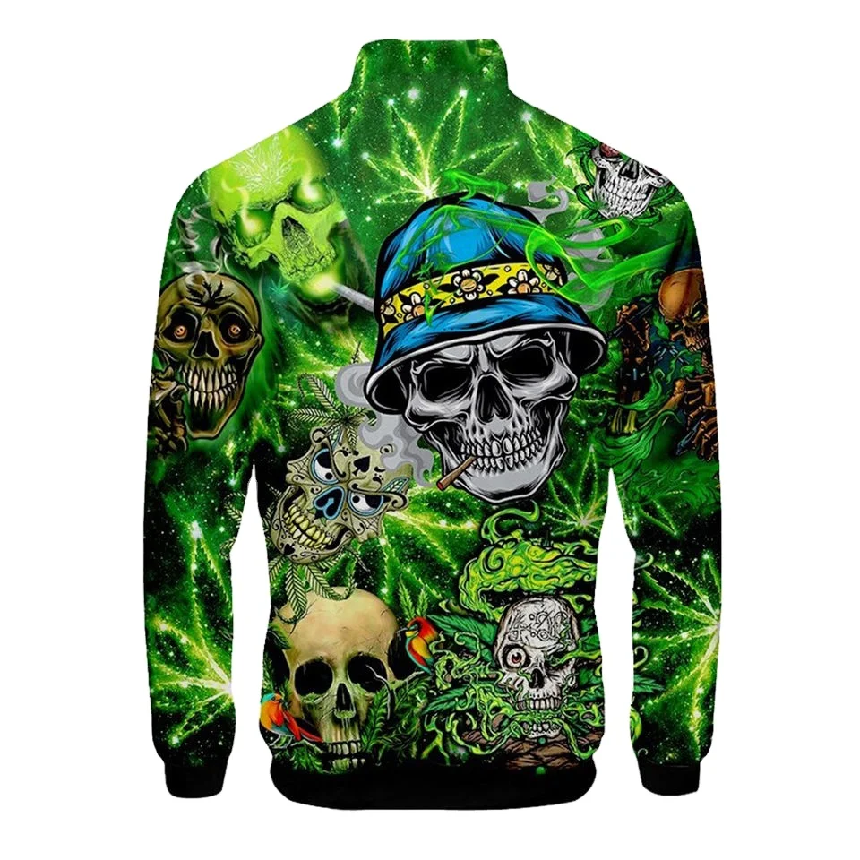 Мужские и женские высококачественные куртки-бомберы из полиэстера с принтом в виде черепа от XAPATA SPORTS