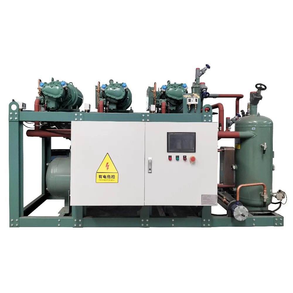 200KW Cooling Unit Screw Condensing Unit for cold project HSN8561 Semi Hermetic Screw Compressor Condensing unit for cold room