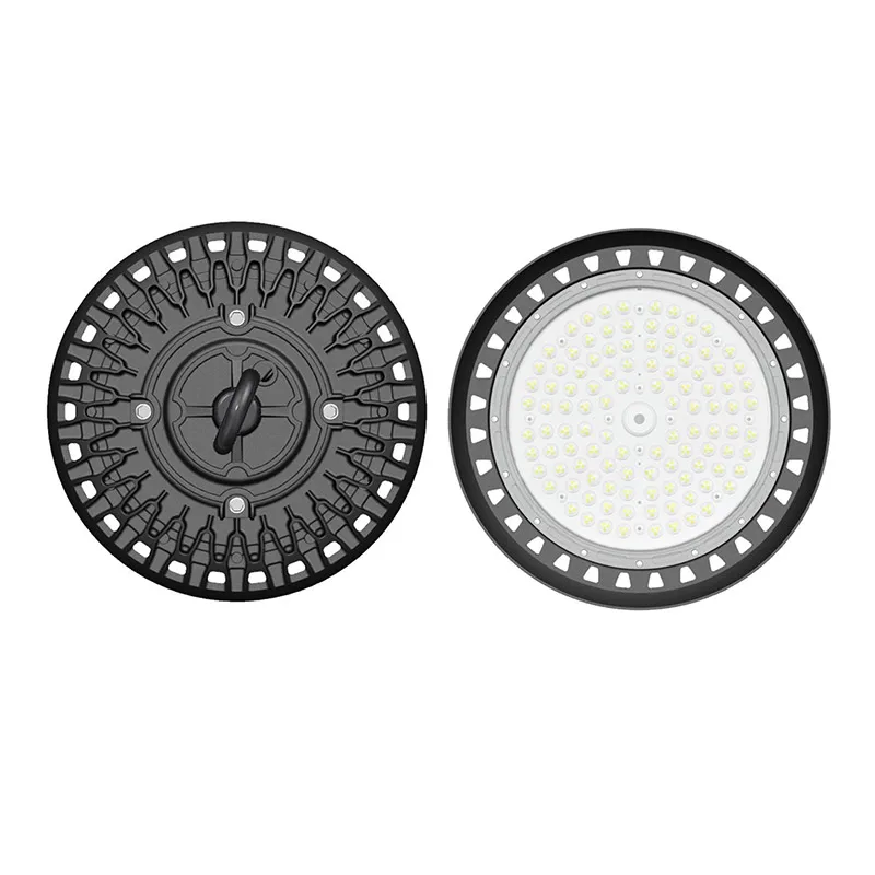 Highbay 100w 150w 200w 240w Commercial & Industrial Dip Dimmable Hi Bay Indoor Warehouse Factory Fixture UFO Led High Bay Lights