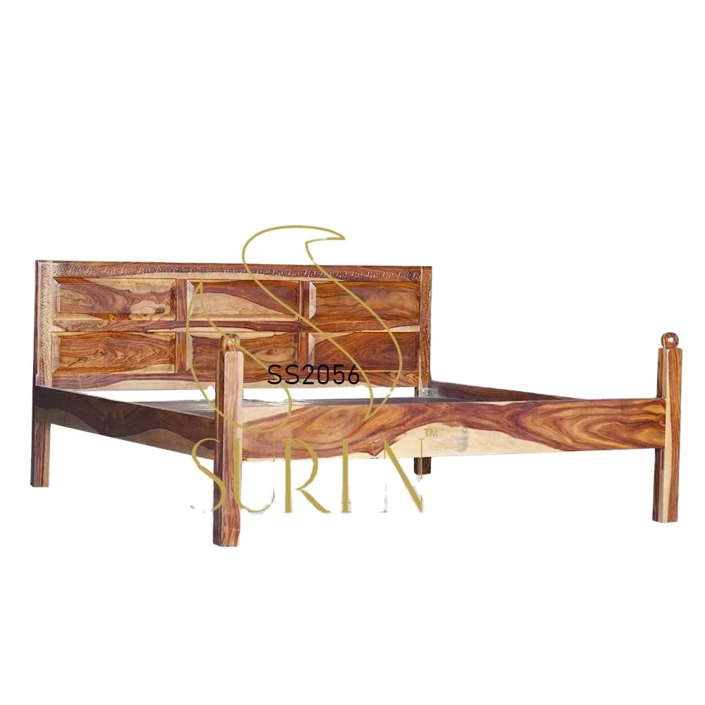 Finish Bedroom Bed Design for Hotels | Resorts | Villas | Guest Houses | Motels Indian Rosewood Natural Hotel Furniture