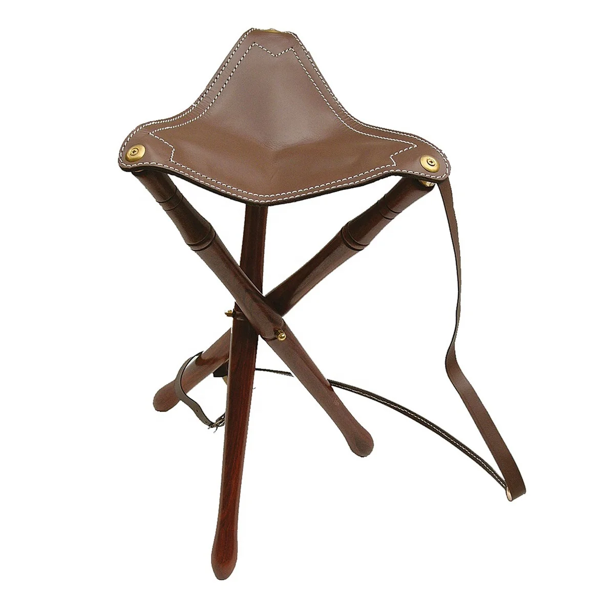 Стул-тренога/табурет с кожаным