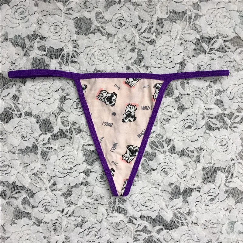 Women Sexy Cute Cotton G-string Lady Soft Thong Mini T-back Panties Underwear Multicolored oem