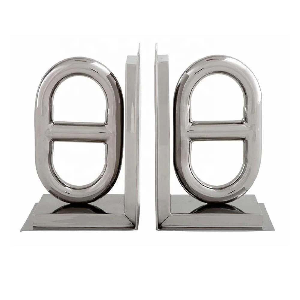 Cast Aluminium Book End Metal Car Style Mirror Polished Home Decoration For Home Living Room office Bookshelf Organizer