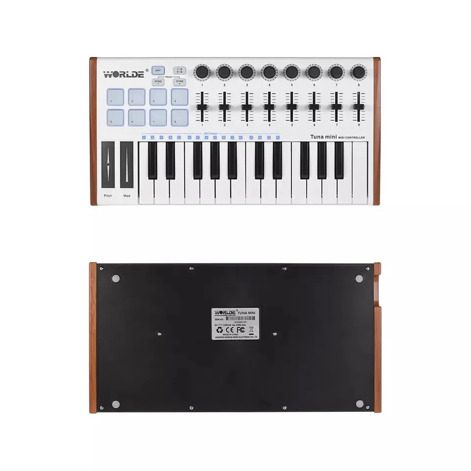 Worlde мини-пианино 25 клавиш барабанная панель студийная клавиатура