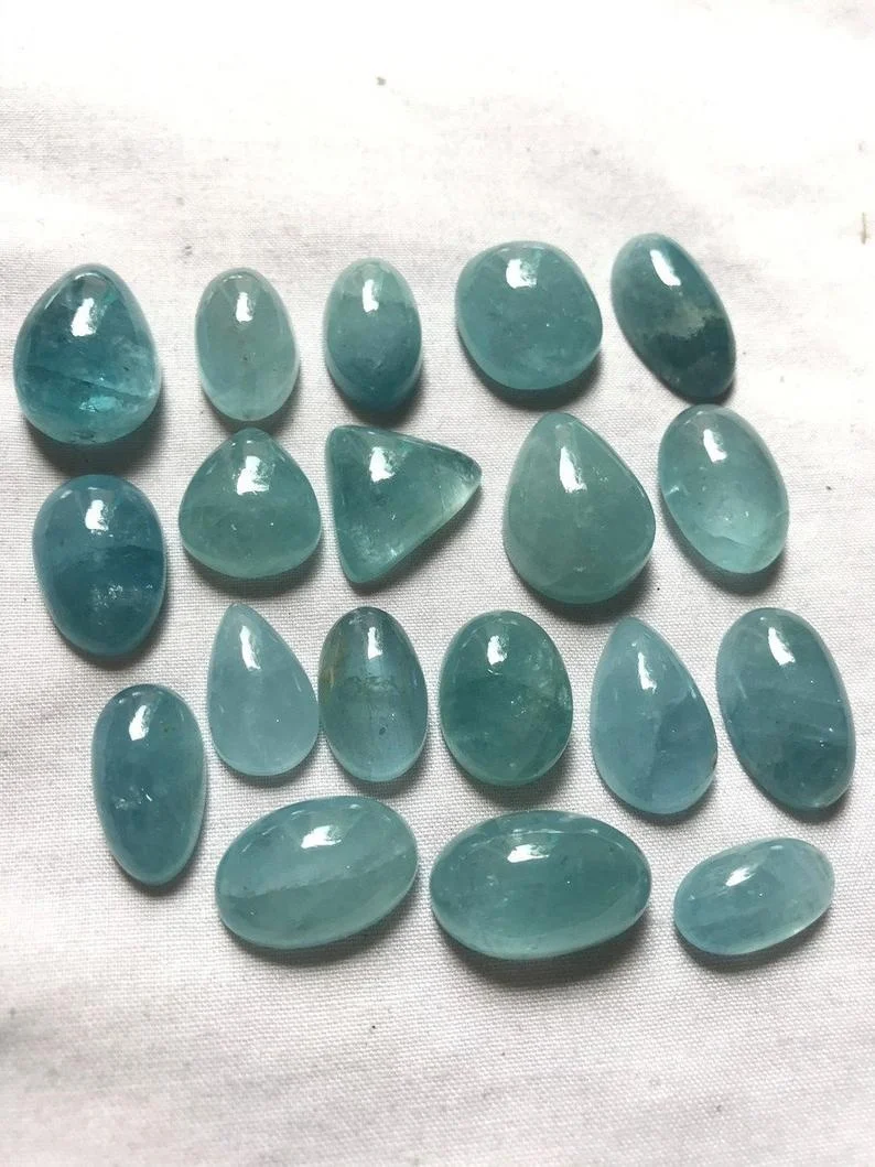 Natural Aquamarine Mix shape loose gemstone cabochon plain polished
