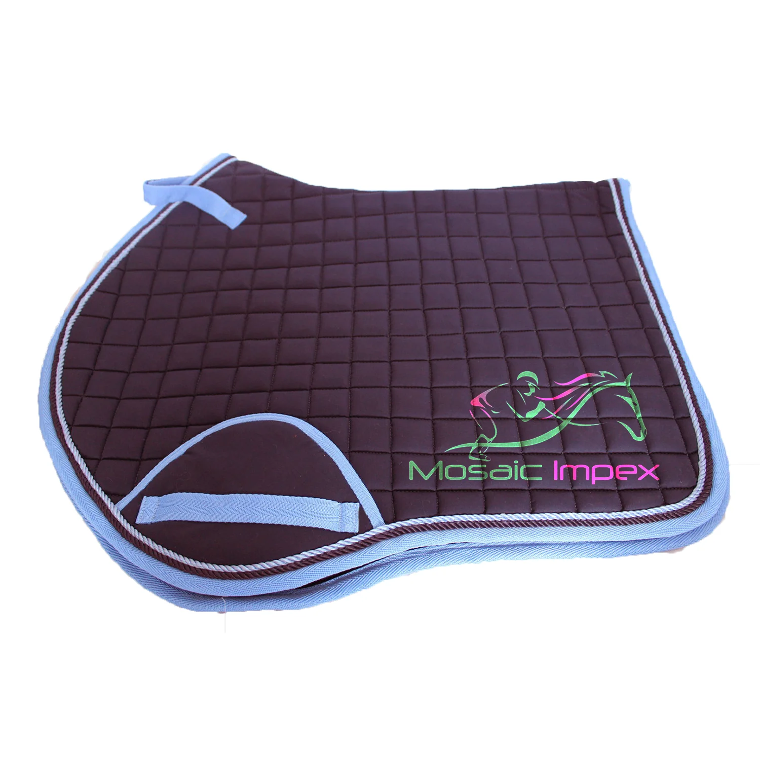 Carved Work Satin Dressage Square Supplies Rug Set Halters Boots Fly Veil Classic Design Fabric Blue Riding Sheepskin Shape Half