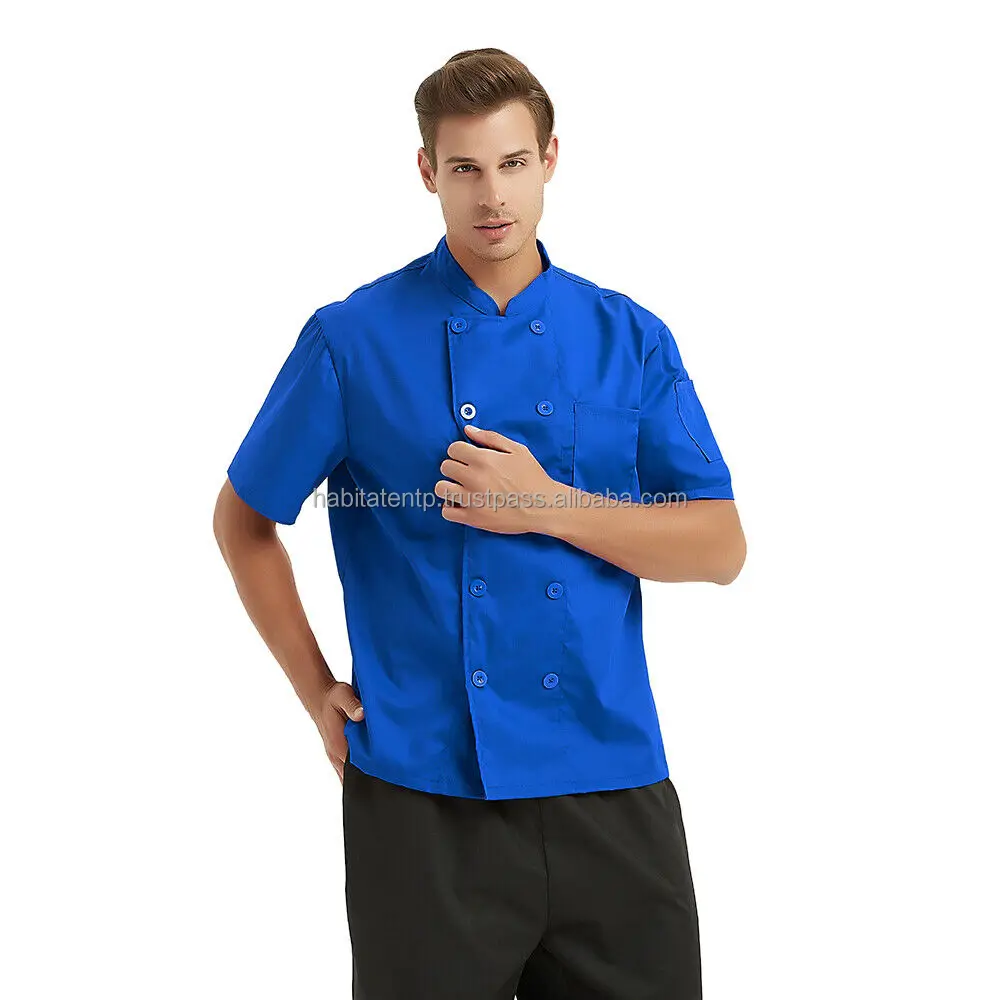 Custom Polyester Cotton Fabric kitchen Chef Coat Jackets