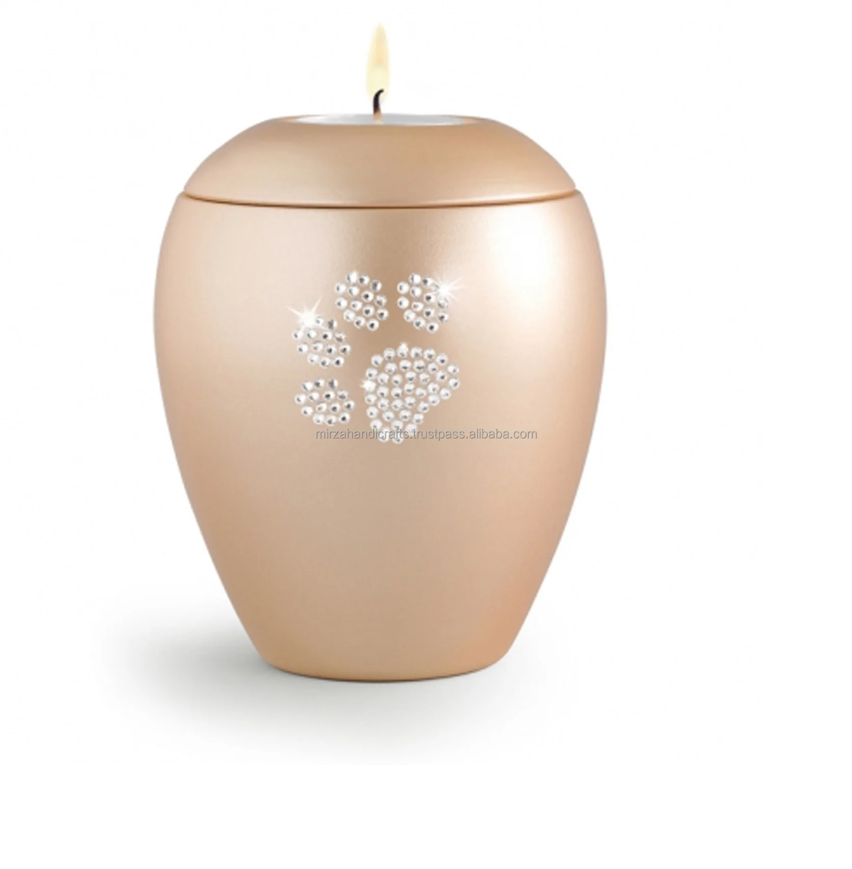 Color Crystal Paw Candle Cremation Ashes Funeral Memorial Tealight Candle Urn Pet Ashes Tealight Urn