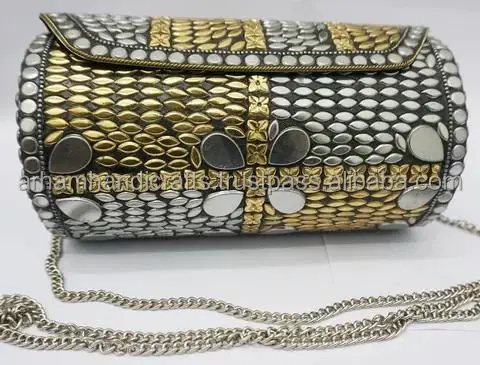 High Quality Brass Clutch With Metal Chain on Top at Best Price for Women and Girls at Low Price by LUXURY CRAFTS