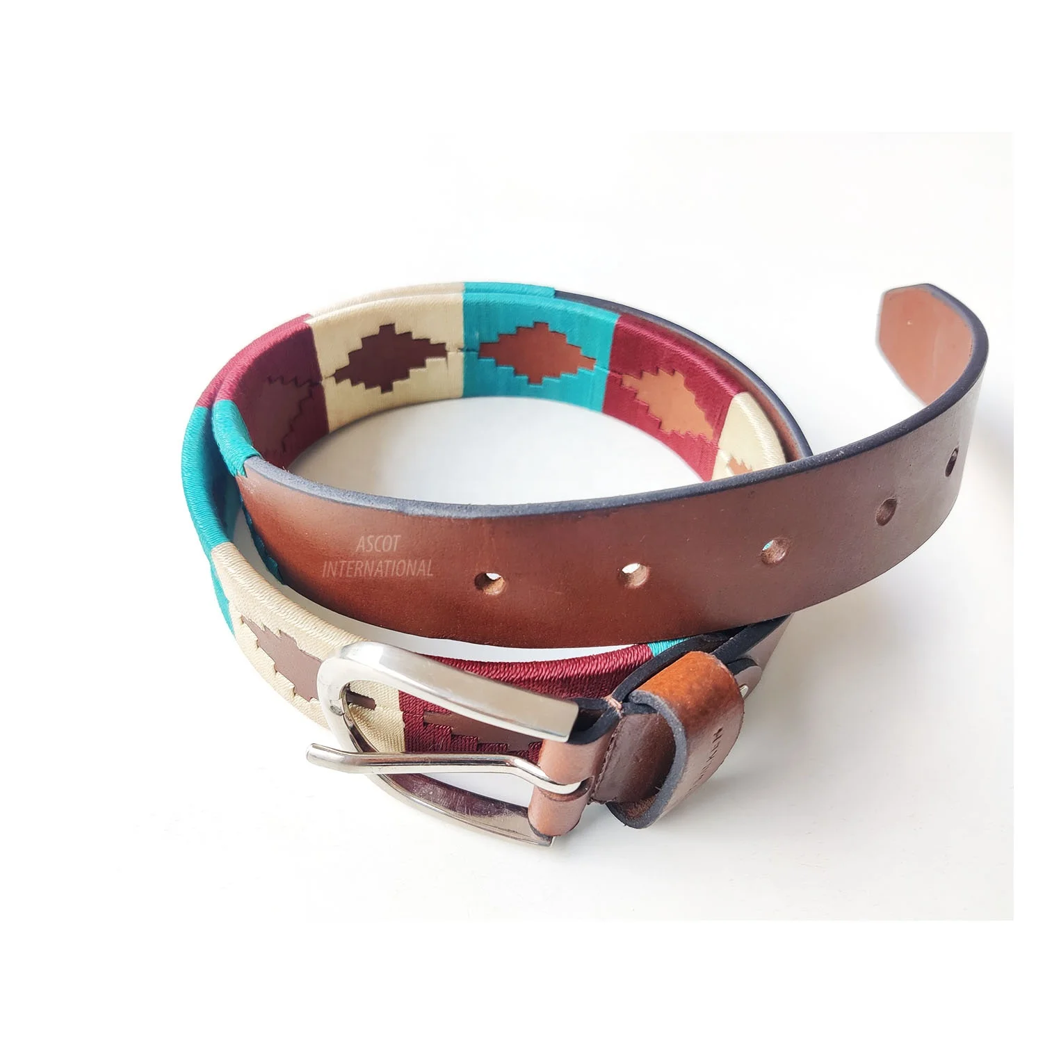 Fashion accessories Polo Horse riding Belt in leather for men with steel buckle wholesale equestrian