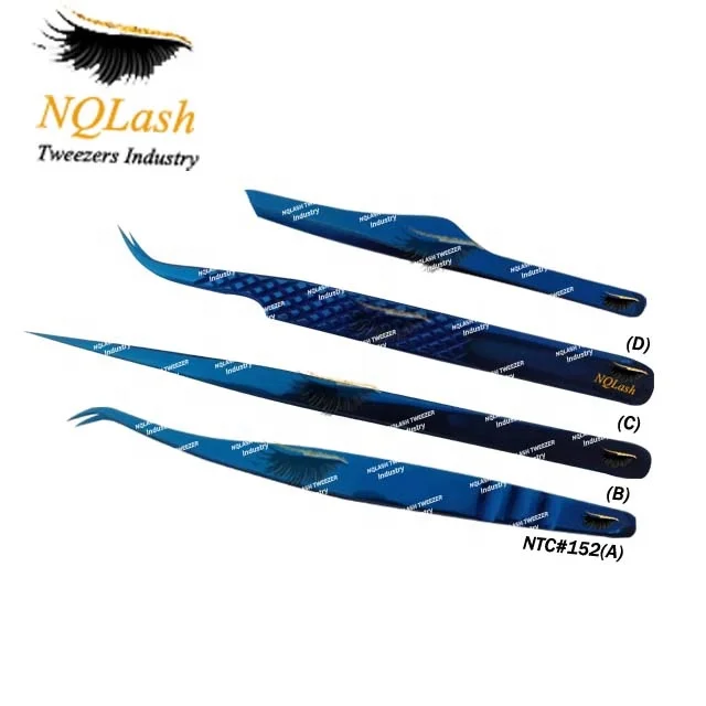 Plasma Black Eyelash Extension Tweezers Stainless Steel Pointed Custom Logo Wholesale Price Volume Tweezers NQLASH Tweezers