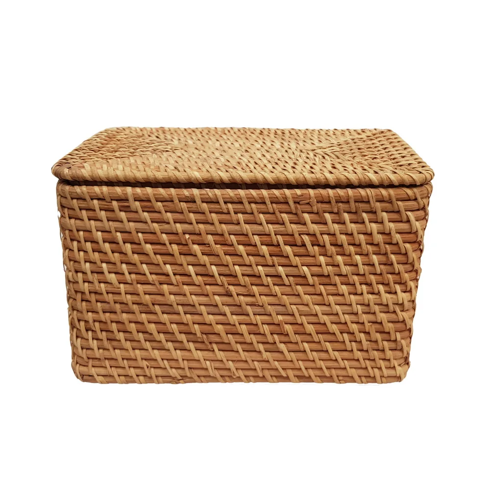 Изготовленная во Вьетнаме коробка из натурального эко-ротанга HAPRO с крышкой BHMT 10019 устойчивая Складная модель