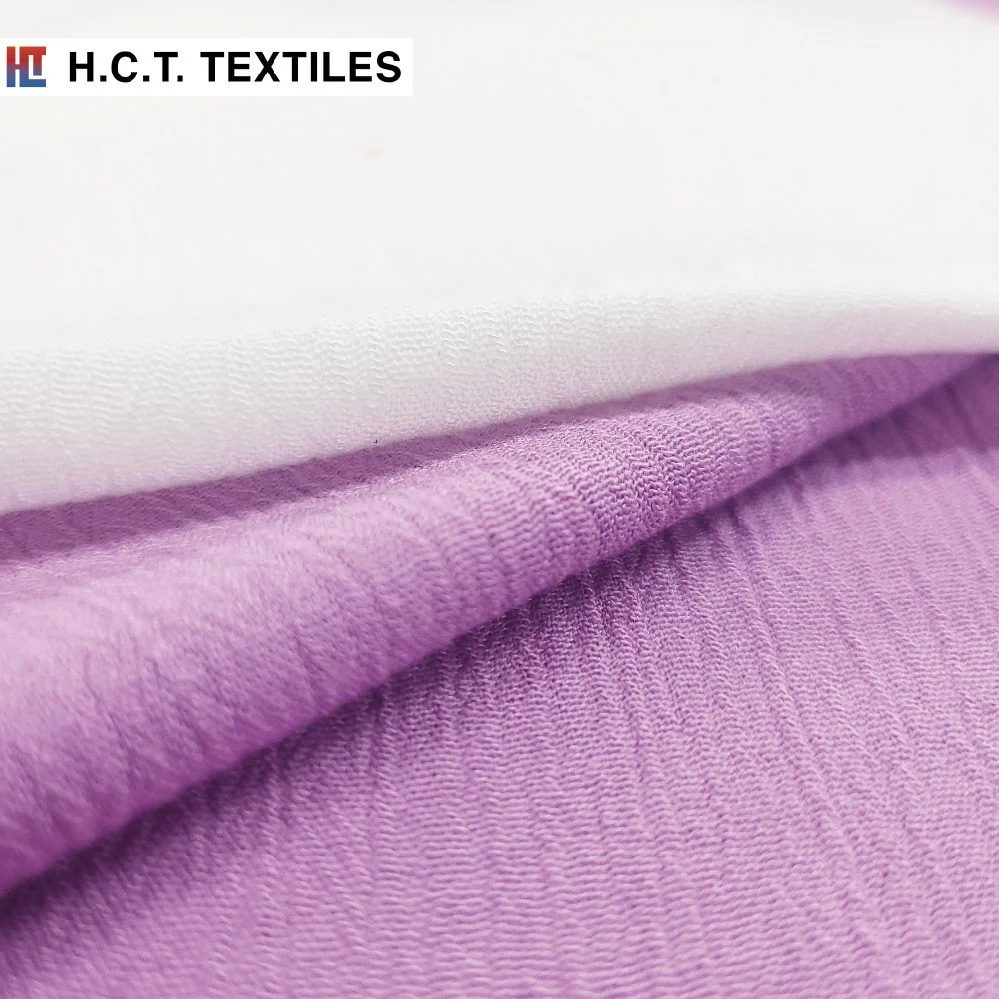 Fluid Drapery 170g 65% Rayon 35% Polyester crinkle muslin fabric for casual wear