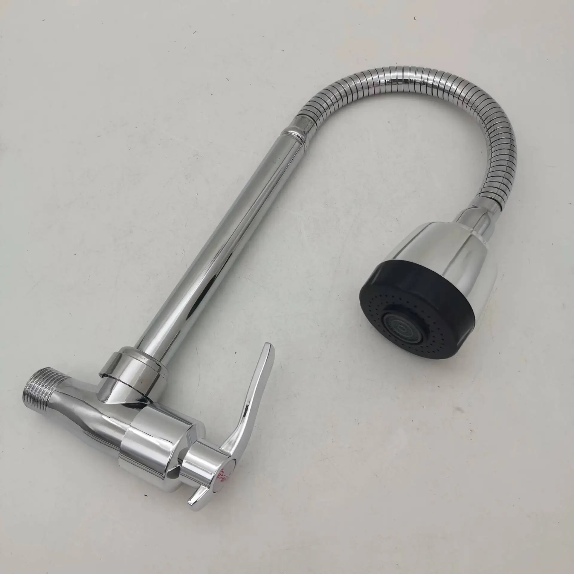 SAKEMI Custom New Design Wall Sink Kitchen Faucet Flexible Tube Single Handle Cold Water Zinc Tap