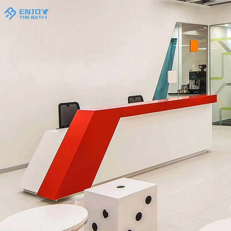 Акриловая твердая поверхность Светодиодная лампа стойка регистрации отеля