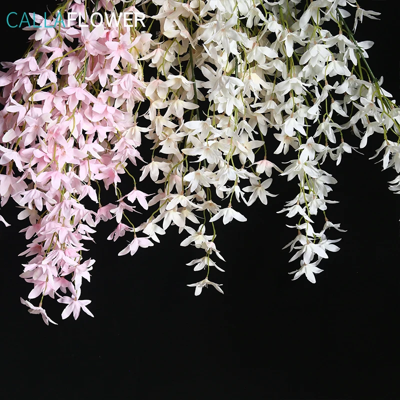 MW06732 Hot Sale Artificial Flower White Fabric Dancing Orchid For Bridal Bouquet