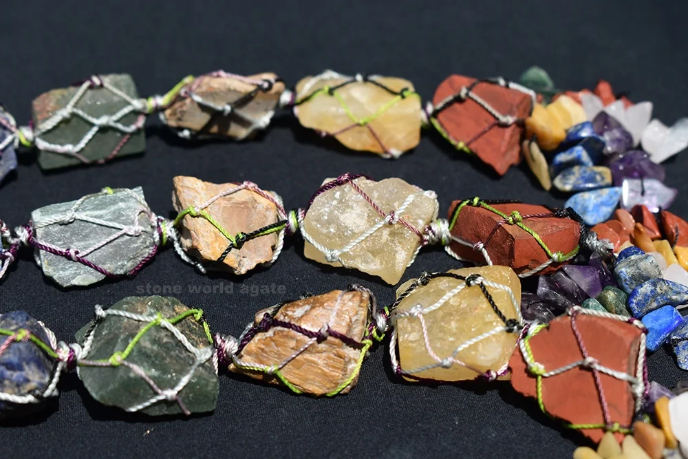  Натуральный 7 чакр необработанный камень подвеска для автомобиля Хрустальный драгоценный подвесное украшение дома