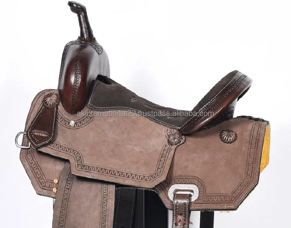 Hot Selling New Leather Saddle Barrel Horse Tack Genuine Leather Manufacturing From India