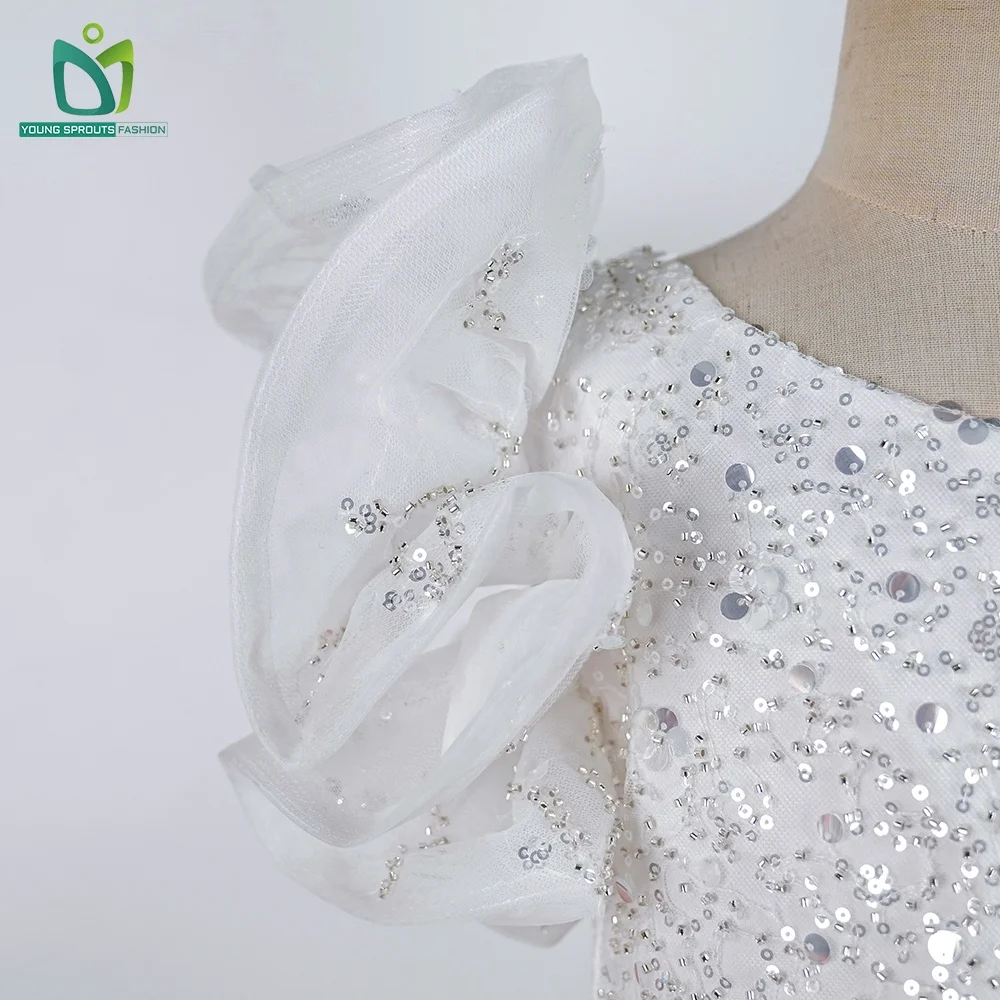 Flower Smocked New Girl Kids Dress For Girls White Party Dresses