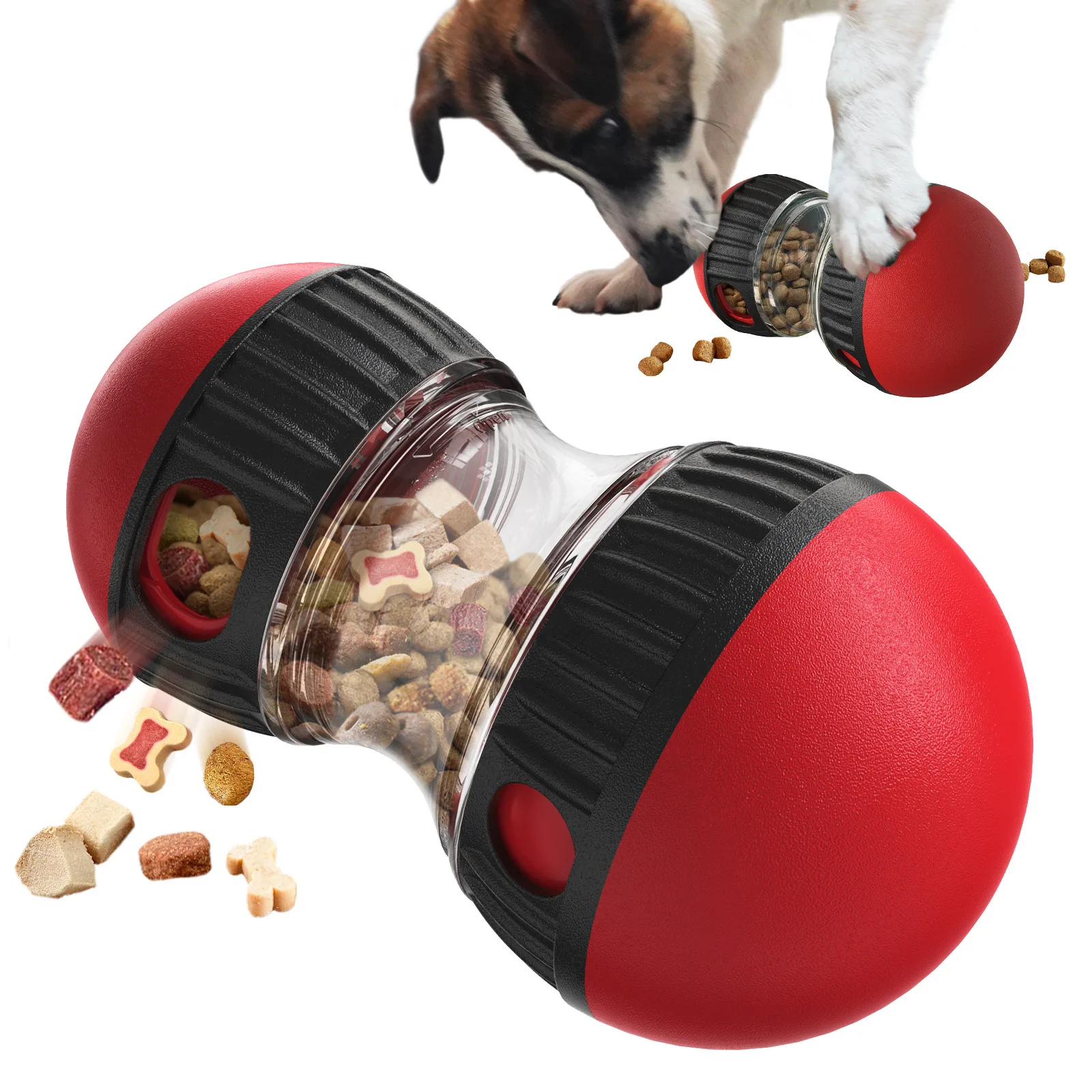 Interactive Chase Barbell Shaped Toy Slow Feeder for Pet Digestion