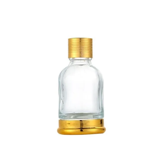 custom  Round Empty Luxury Gold Cap 20ml 30ml 50ml Parfum Packaging Bottle Spray Atomizer  roll-on Glass Perfume Bottle
