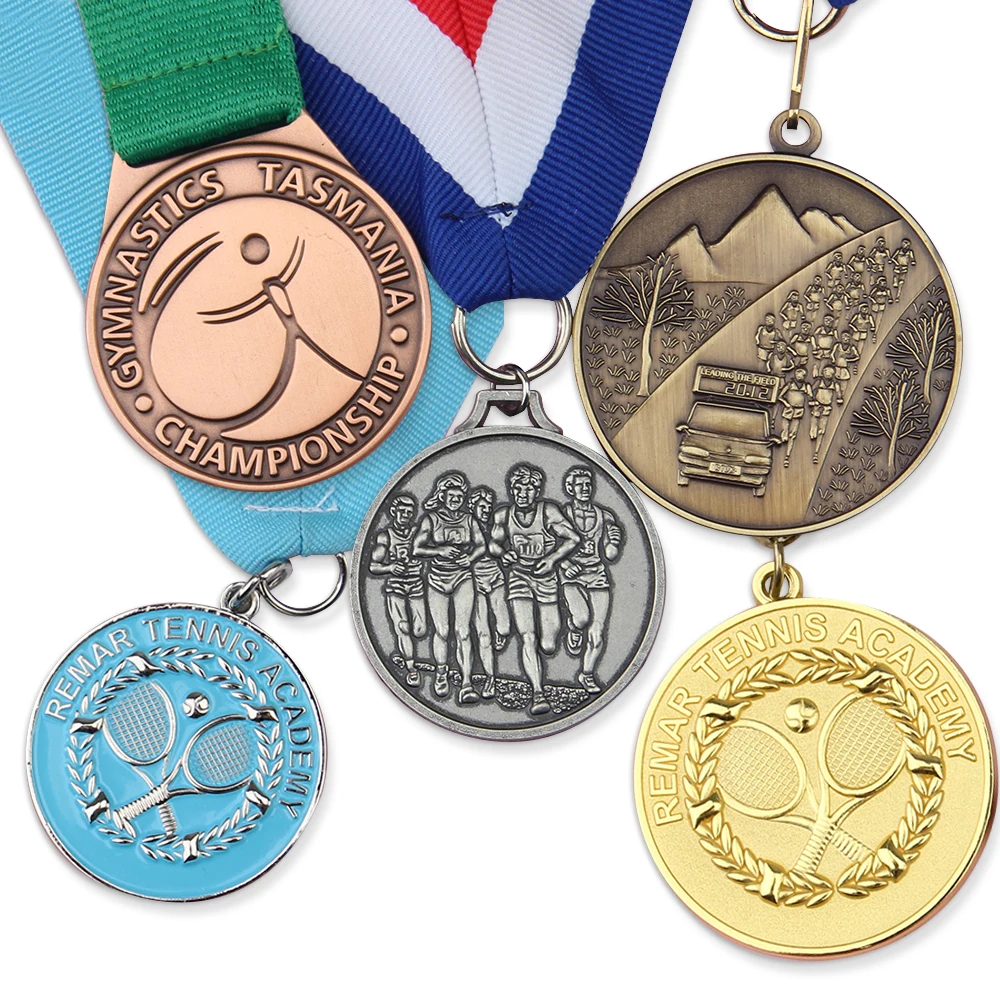 Customized Factory Price 3D Honor Award Medals Fabric Ribbons Sports Medals and Trophies