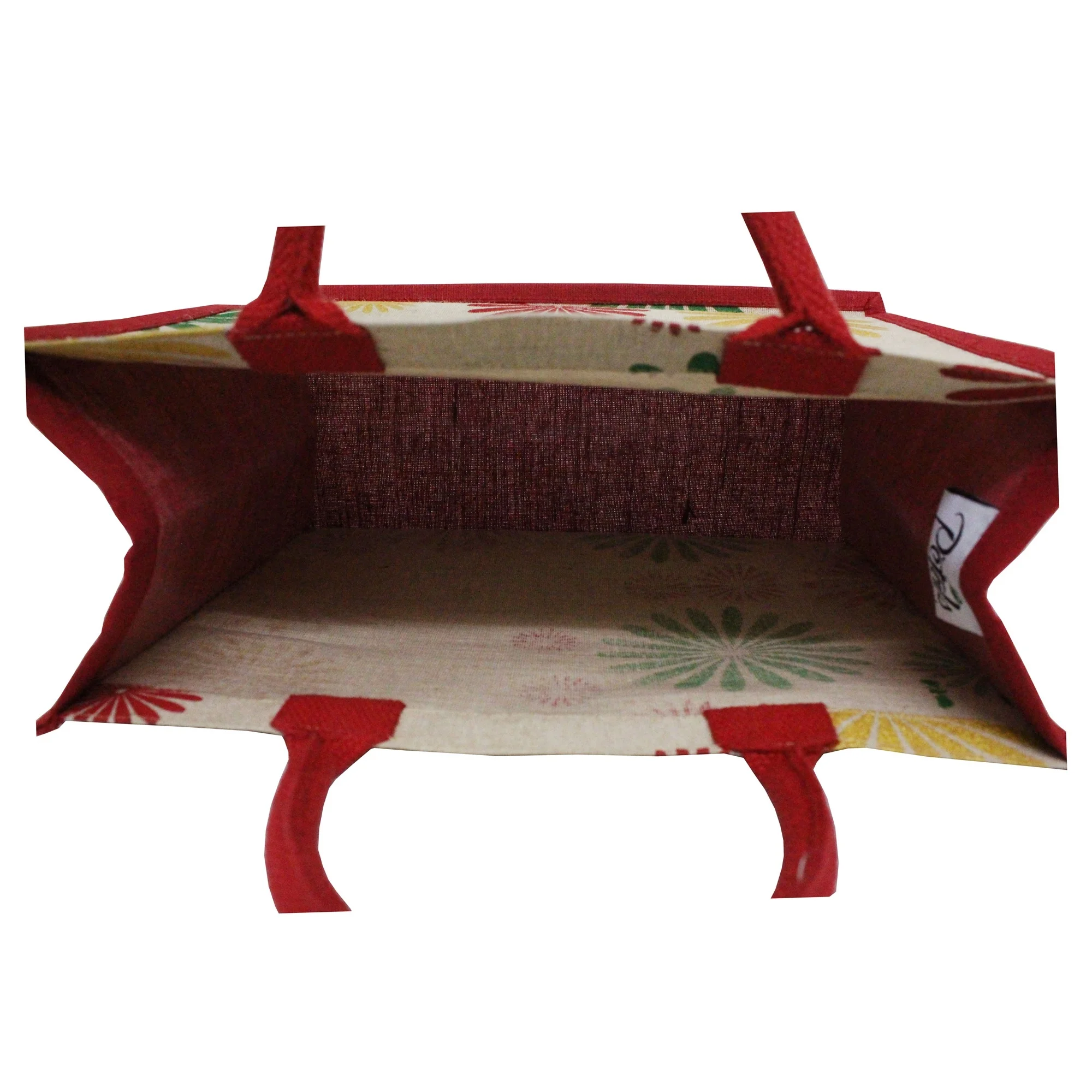 Indian Manufacturer of Multi color Floral Print Soft Padded Rope Handle Shopping Juco Bag For Wedding Gift