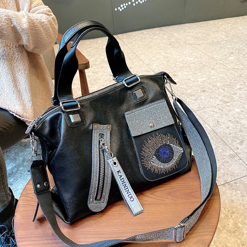 Fashion Shoulder Straps Crossbody Bag Grand Sac A Main Women Blue Evil Eye Hand Bags