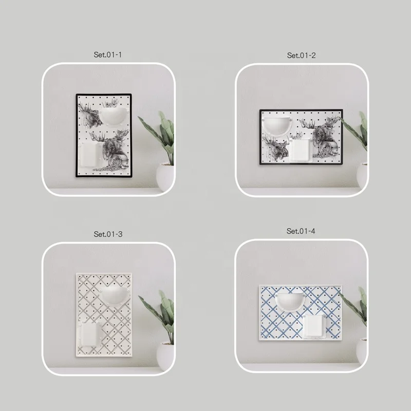 Design Pegboard MDF Wall Mount Perforated Board Organizer Storage Kit with Back Adhesive