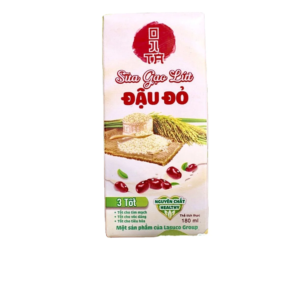 Natural UHT  Nutrient Beverage Brown Rice Milk Red Bean Plant-Based Milk 180Ml Box Wholesales Vietnam Origin