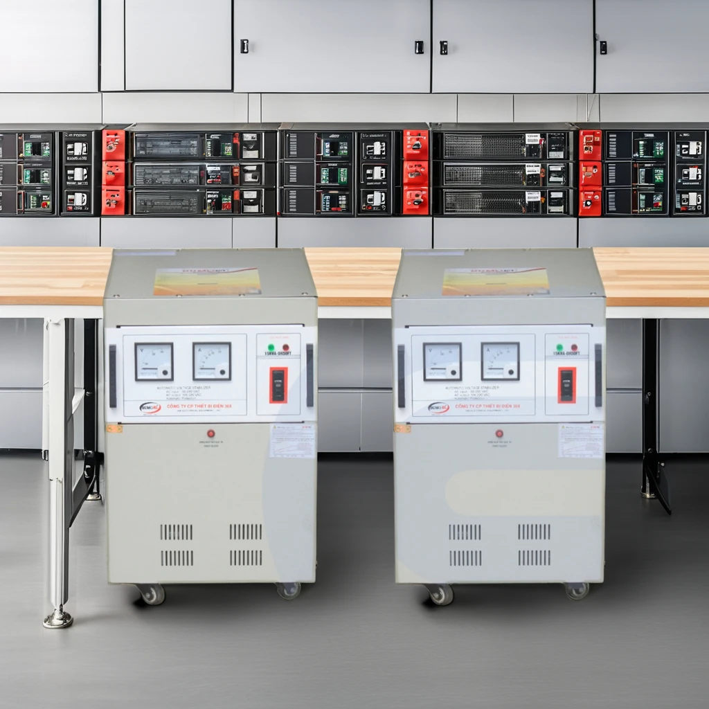 Voltage protector 3KVA 50KVA  Single-Phase AC Current Voltage Regulator Stabilizer AVR SCR Servo Motor Copper Made Vietnam