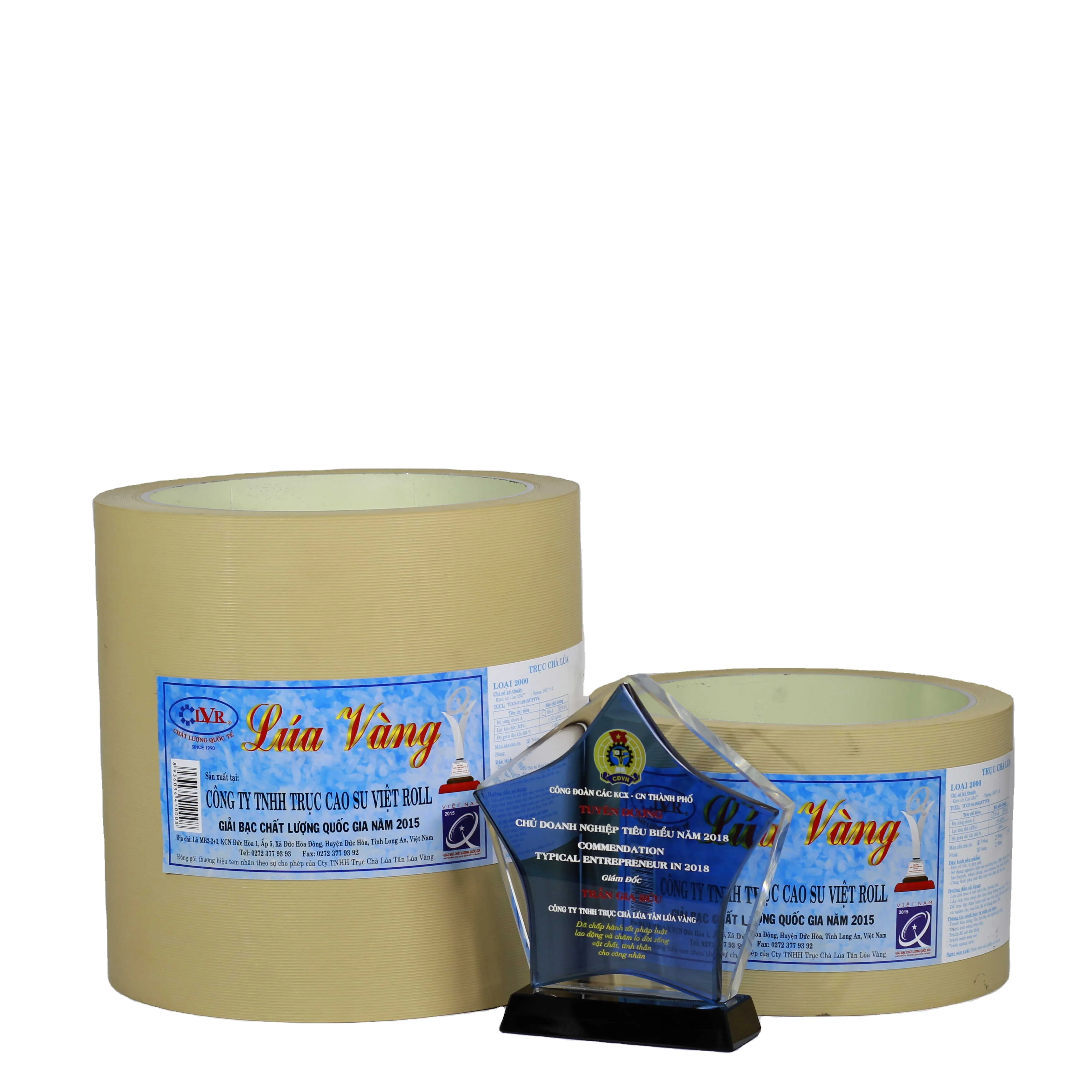 Best-Seller NBR Rice Mill Rubber Rollers 20', 14',10', 6' Rice Huller Parts Made in Viet Nam Moulding 85-95 Shore