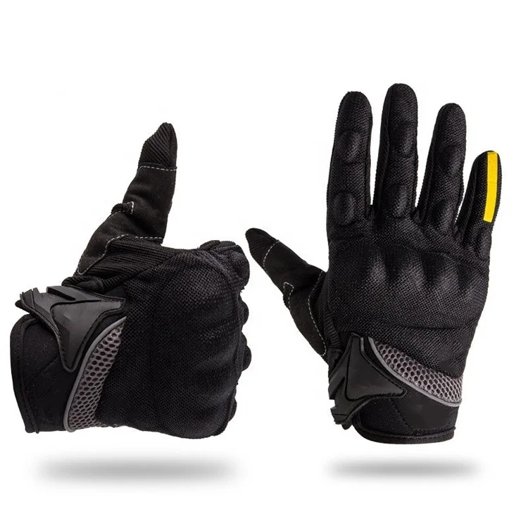 Custom Logo Leather Sports Glove for Motor Bike Lightweight Breathable Windproof and Touch Screen Functional New Design