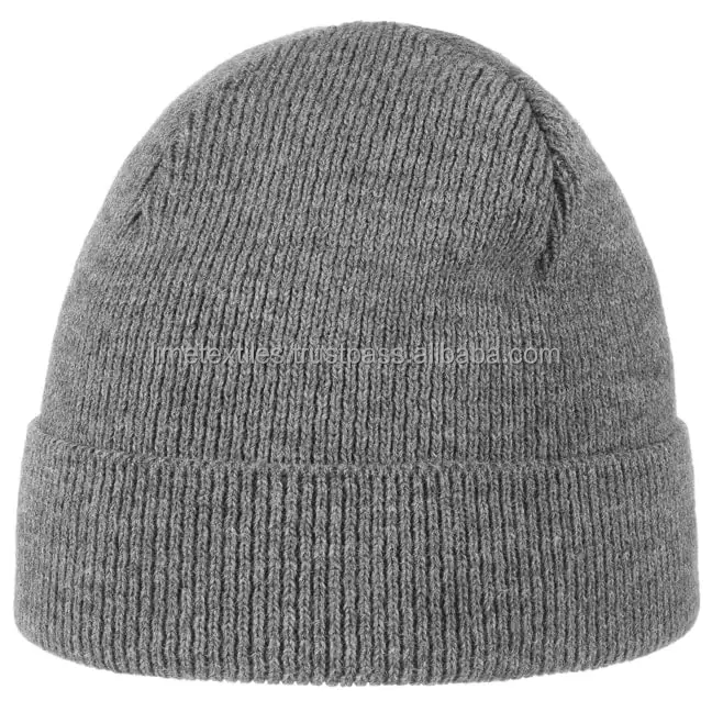 Wholesale 100% Acrylic Winter Hats Custom Jacquard Knitted Beanie Hat / custom leather patch beanies with custom label