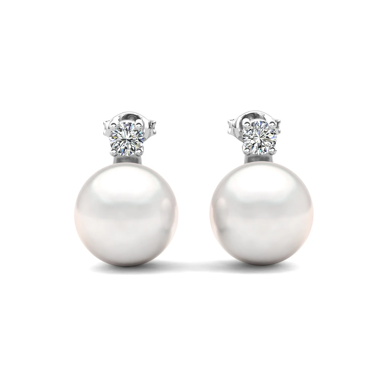 New Minimalist Jewelry Hypoallergenic 925 Sterling Silver Moissanite & Crystal Pearl Stud Earrings For Women Destiny Jewellery