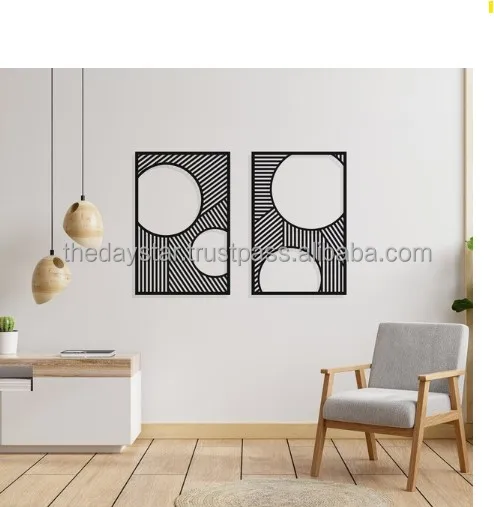 Completely Customisable Modern And Unique Metal Black Geometric Wall Art For Indoor Or Outdoor Decor