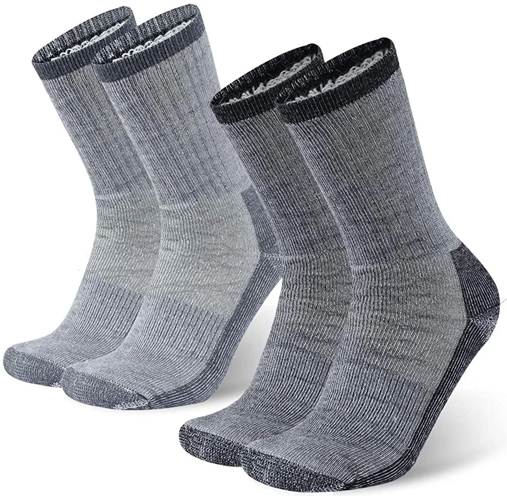 OEM Fit Knitting Crew Sports Heated Men Women Outdoor Hiking Trekking Cycling Super washed Anti-Microbial 50% Merino Wool Socks