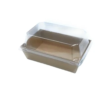 Disposable Kraft Paper Food  Box Packaging With Clear Lids
