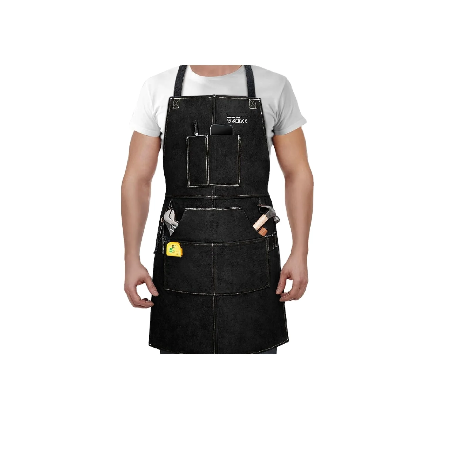 Premium Quality Heavy-Duty Industrial Welding Leather Canvas Aprons Fire and Water Proof Safety Clothing Cowhide Leather Apron