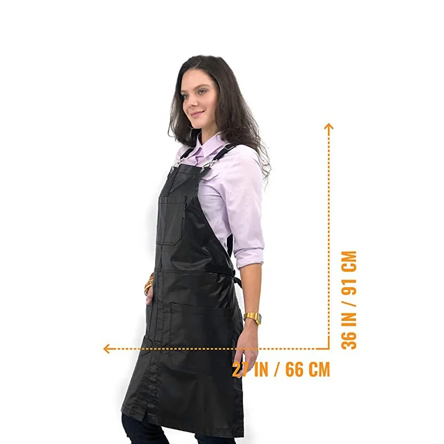 Wholesale MOQ Heavy Duty Genuine Leather Working Apron With Adjustable Straps Custom Design Chef Workshop BBQ Kitchen Cleaning
