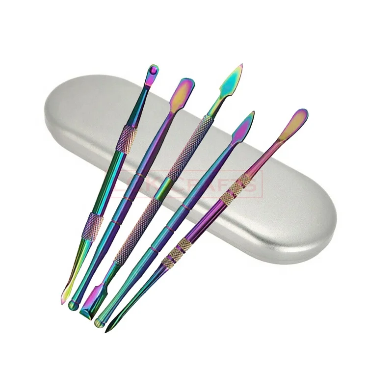 Wax Dental Clay Carvers Kit 5 Piece Stainless Steel Metal Spatula Set